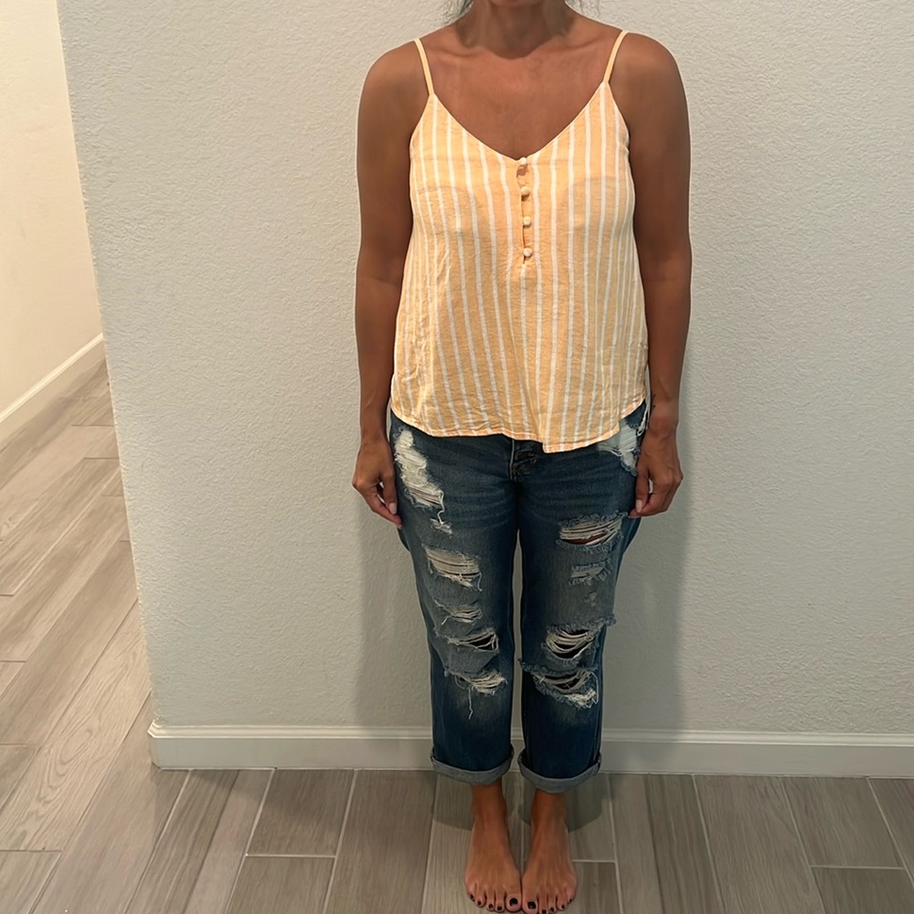 Like New Abound  striped top with spaghetti straps.